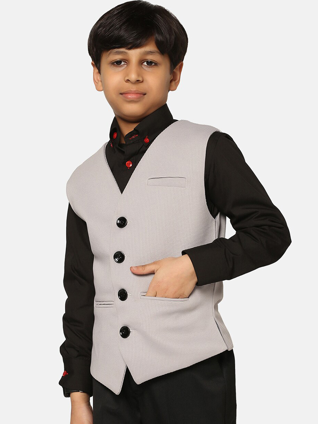 TAHVO Boys Woven Design Waistcoat