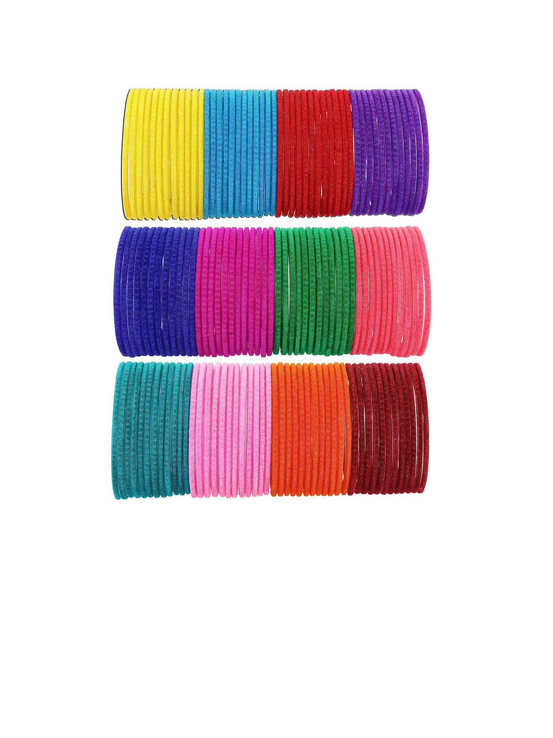 NMII Set Of 144 Glass With Velvet Glossy Finished Bangles