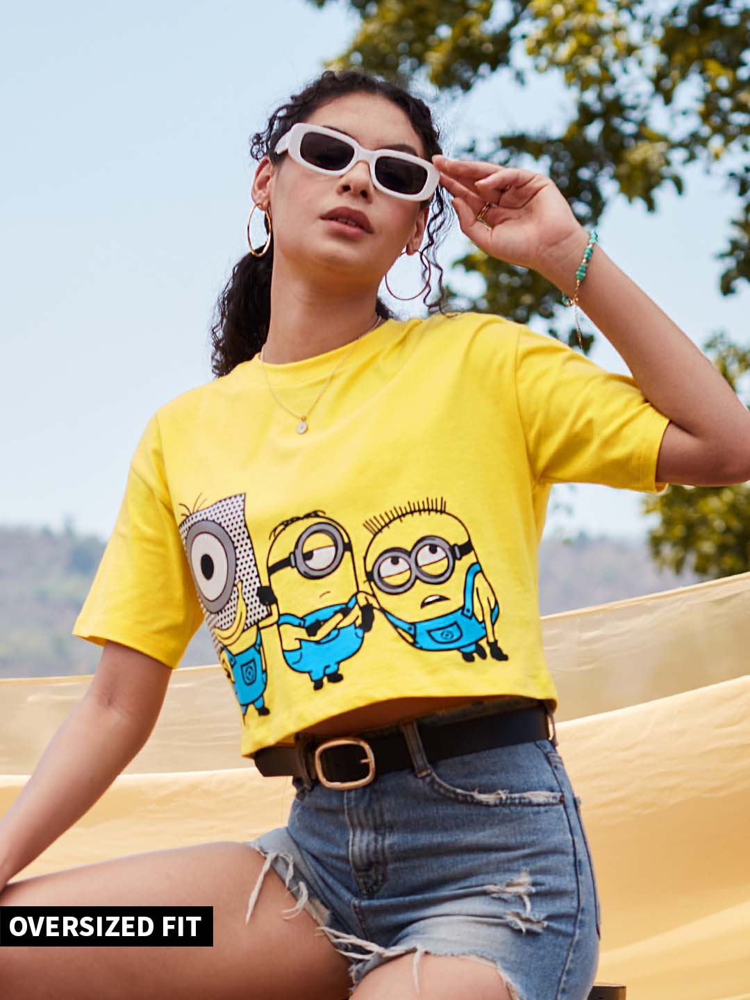 Buy The Souled Store Minions Stay Weird Stay Happy Oversized Cropped T  Shirts - Tshirts for Women 22390828