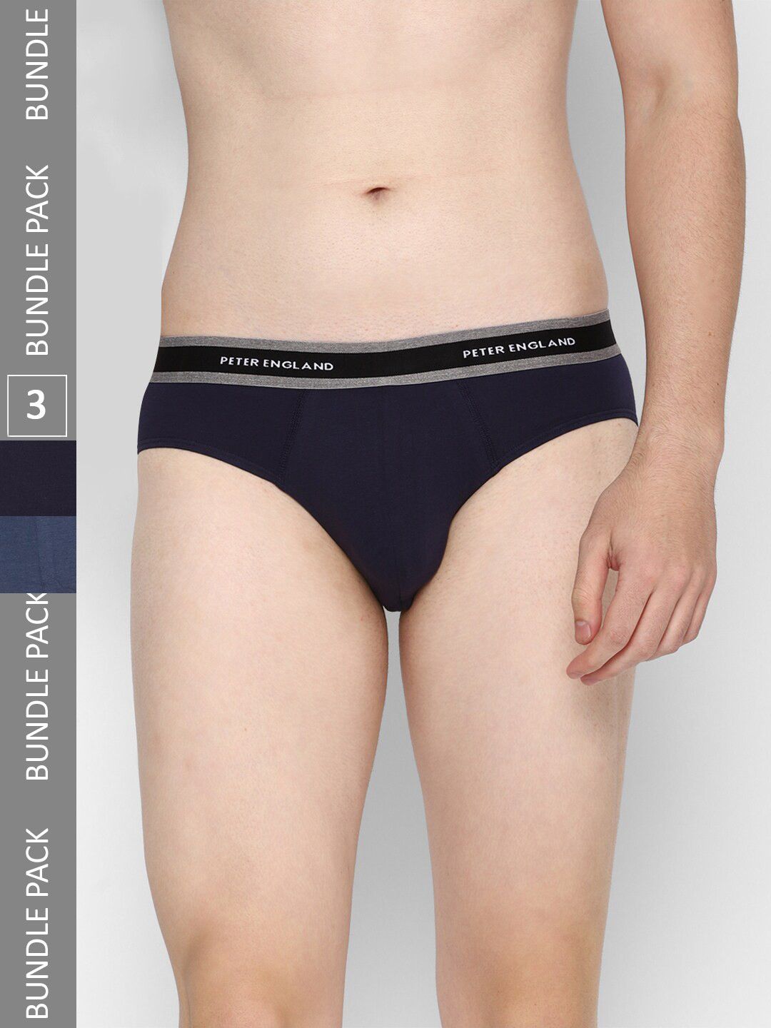 Peter England Men Pack Of 3 Men Anti-Bacterial Basic Briefs PEBFMRGB682024