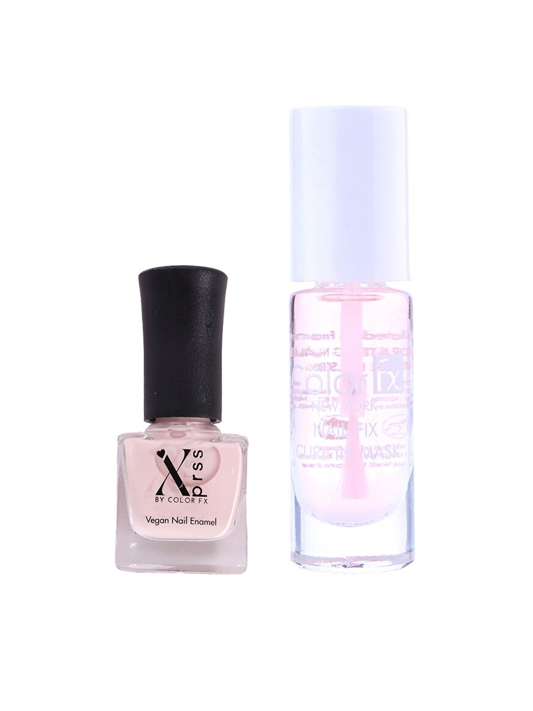 Color Fx Set of Nail Fix Cure-in Mask & Xprss Vegan Nail Polish - Pink Nude