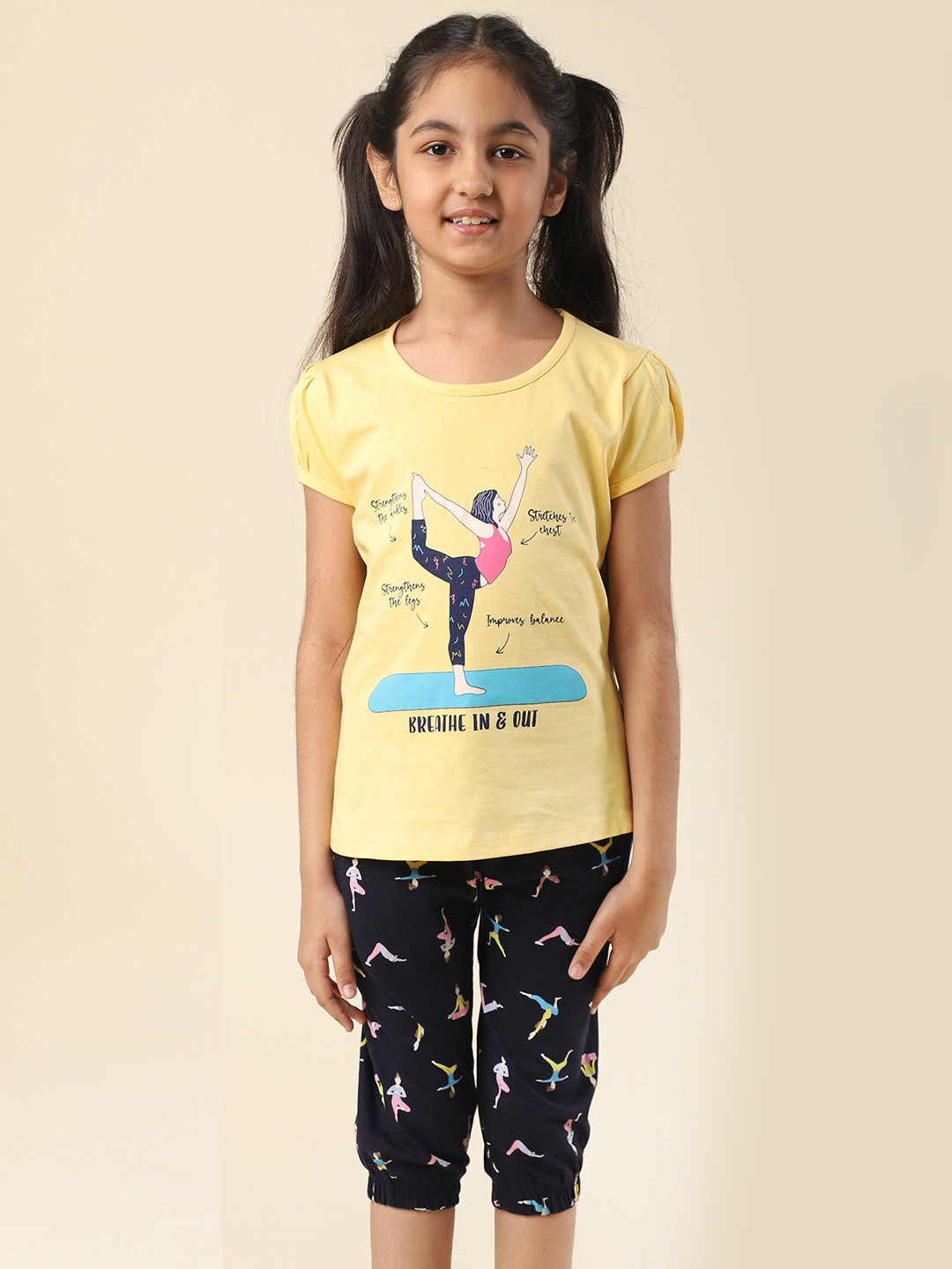 Nottie Planet Girls Conversational Printed Pure Cotton Night Suit