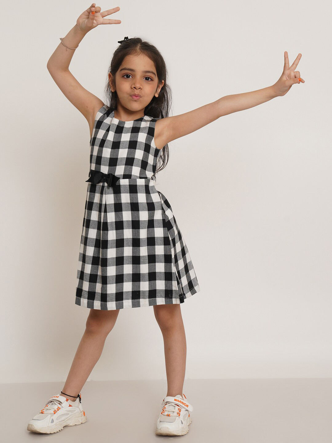 Creative Girls Checked Fit & Flare Dress