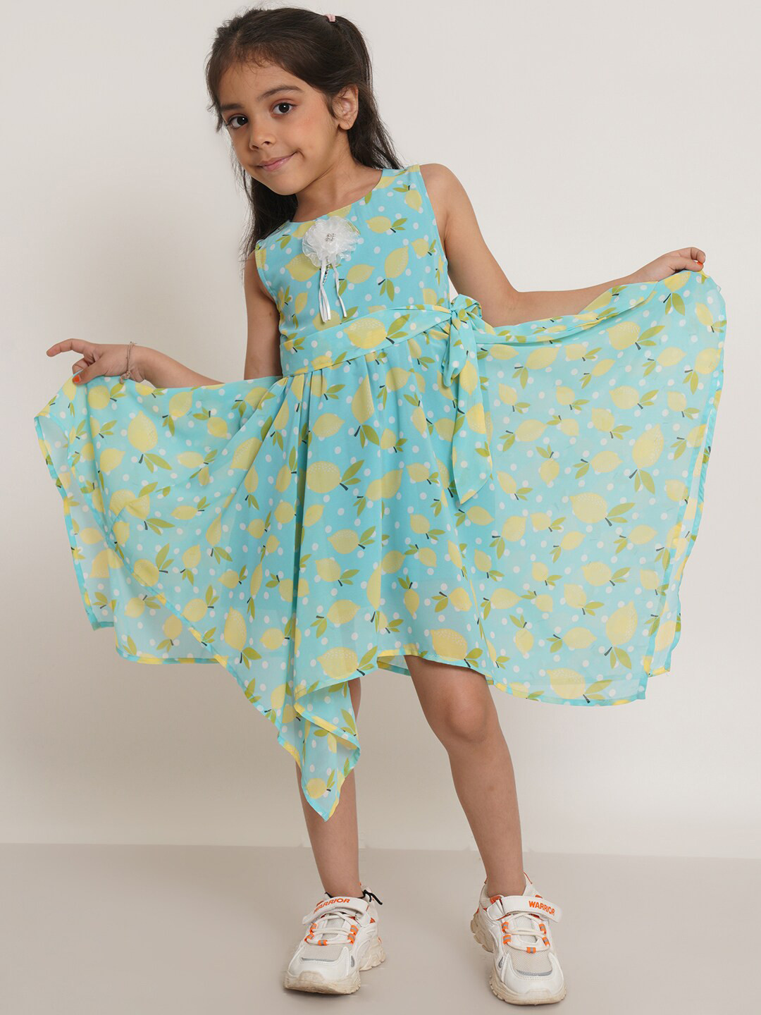 Creative Girls Print Georgette Fit & Flare Dress