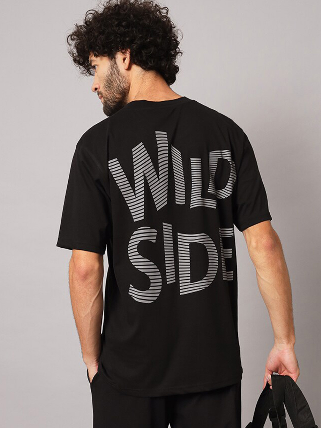 GRIFFEL Printed Pure Cotton Round Neck Sports T-shirt with Trousers Co-Ords