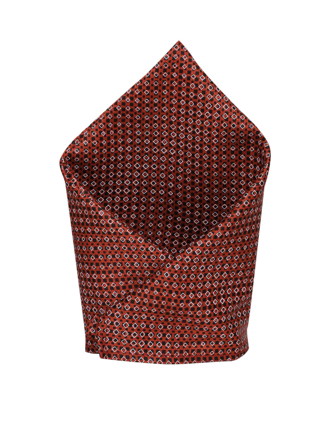 MODARTA Geometric Printed Silk Pocket Square
