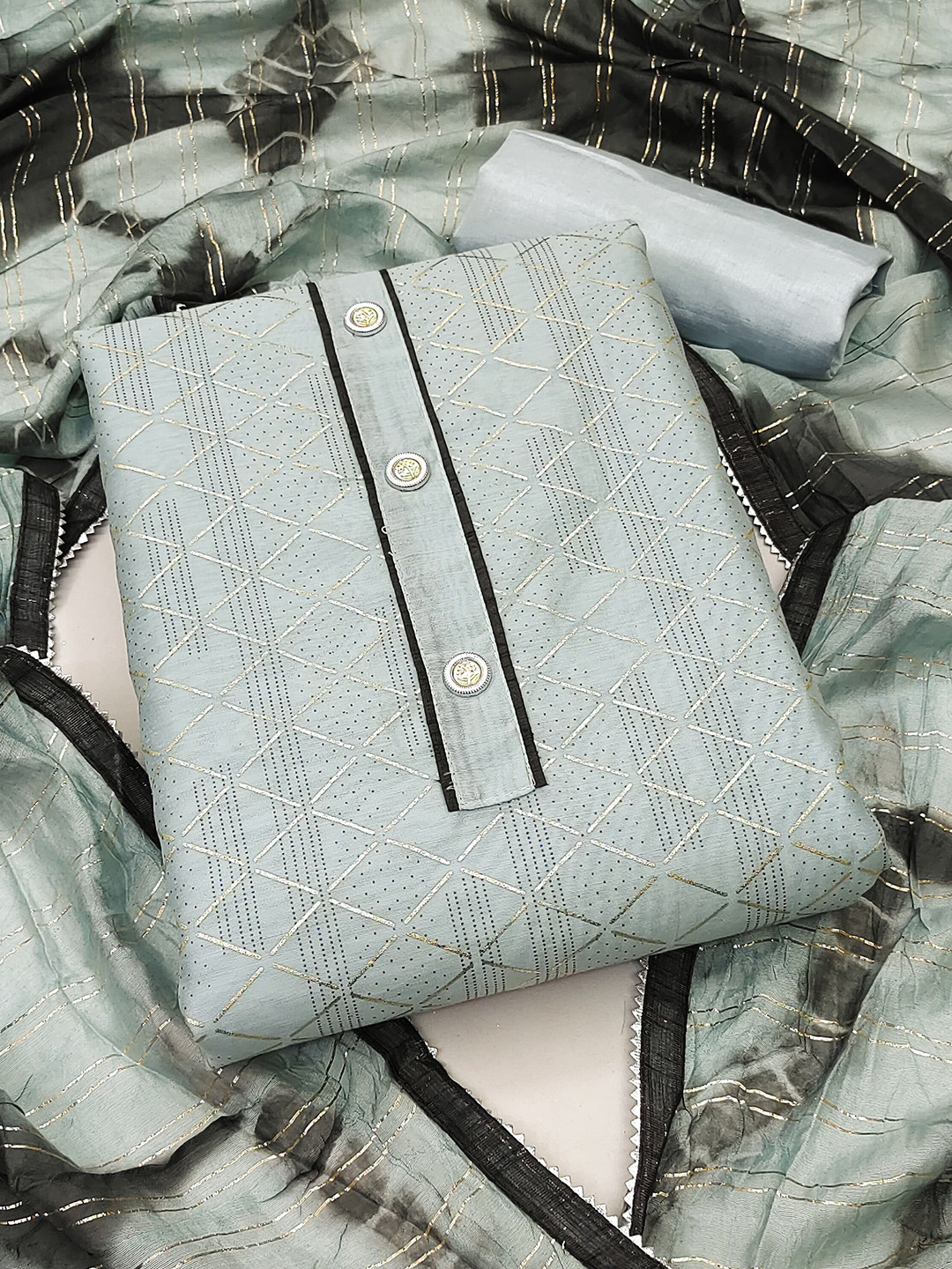 KALINI Ethnic Motif Woven Design Unstitched Dress Material