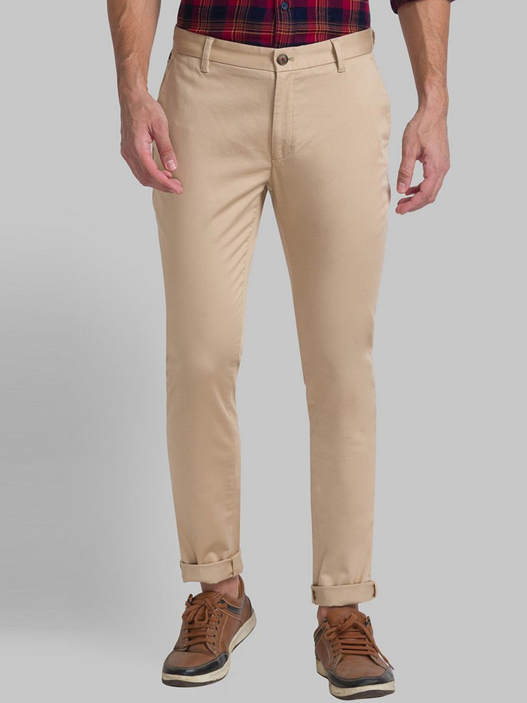 Raymond Men Slim Fit Flat Front Trousers