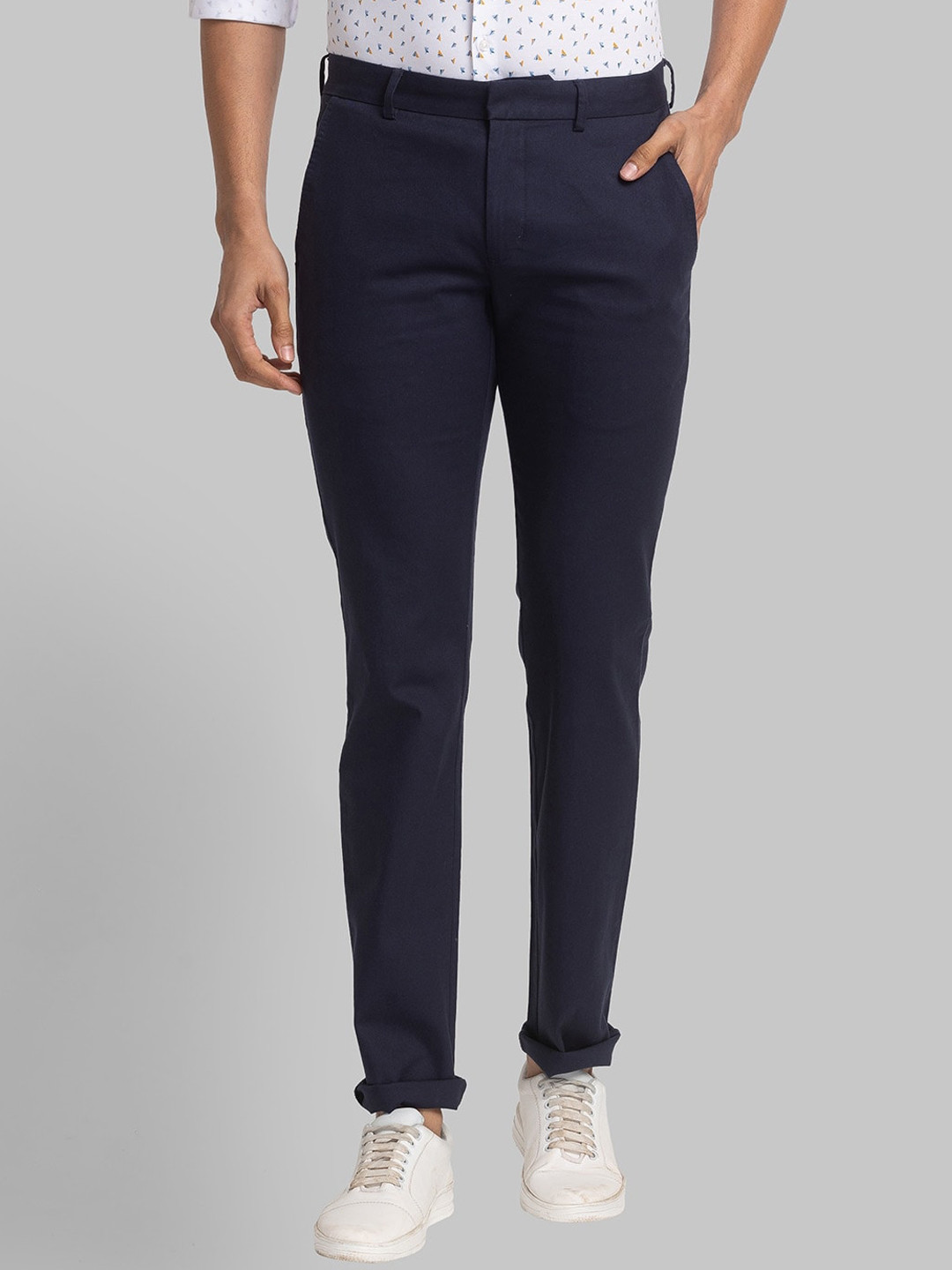 Park Avenue Men Neo Fit Mid Rise Plain Trousers