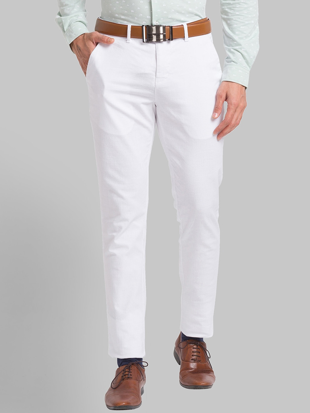 Park Avenue Men Neo Fit Plain Pure Cotton Formal Trousers