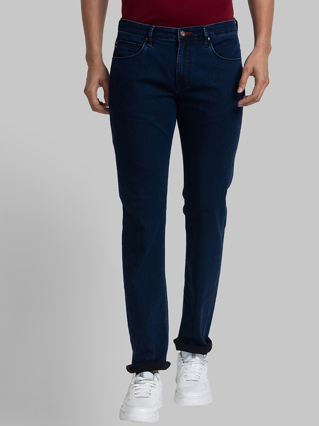 Raymond Men Mid-Rise Slim Fit No Fade Dark Shade Jeans