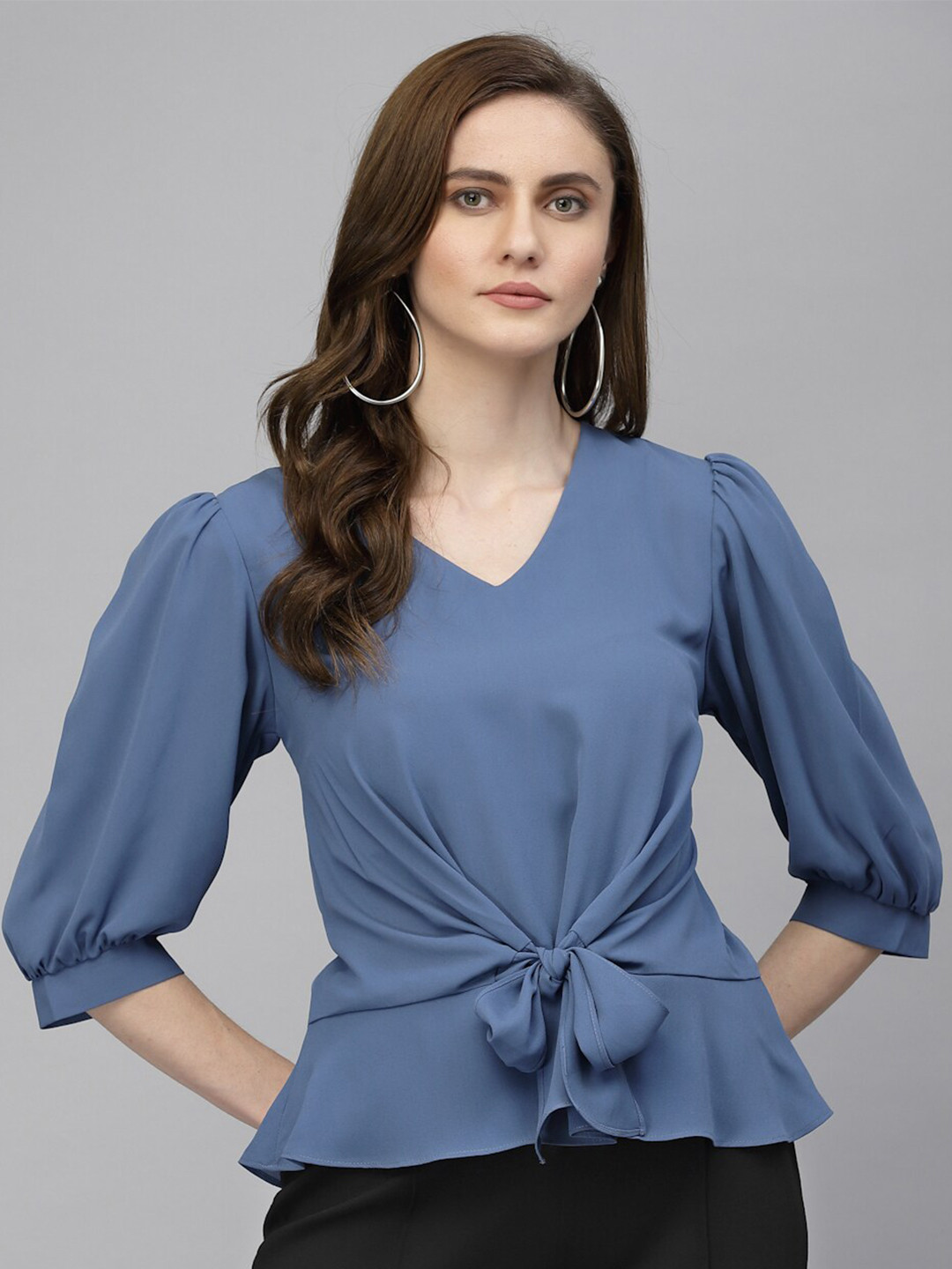 Gipsy Puffed Sleeves Cinched Waist Top