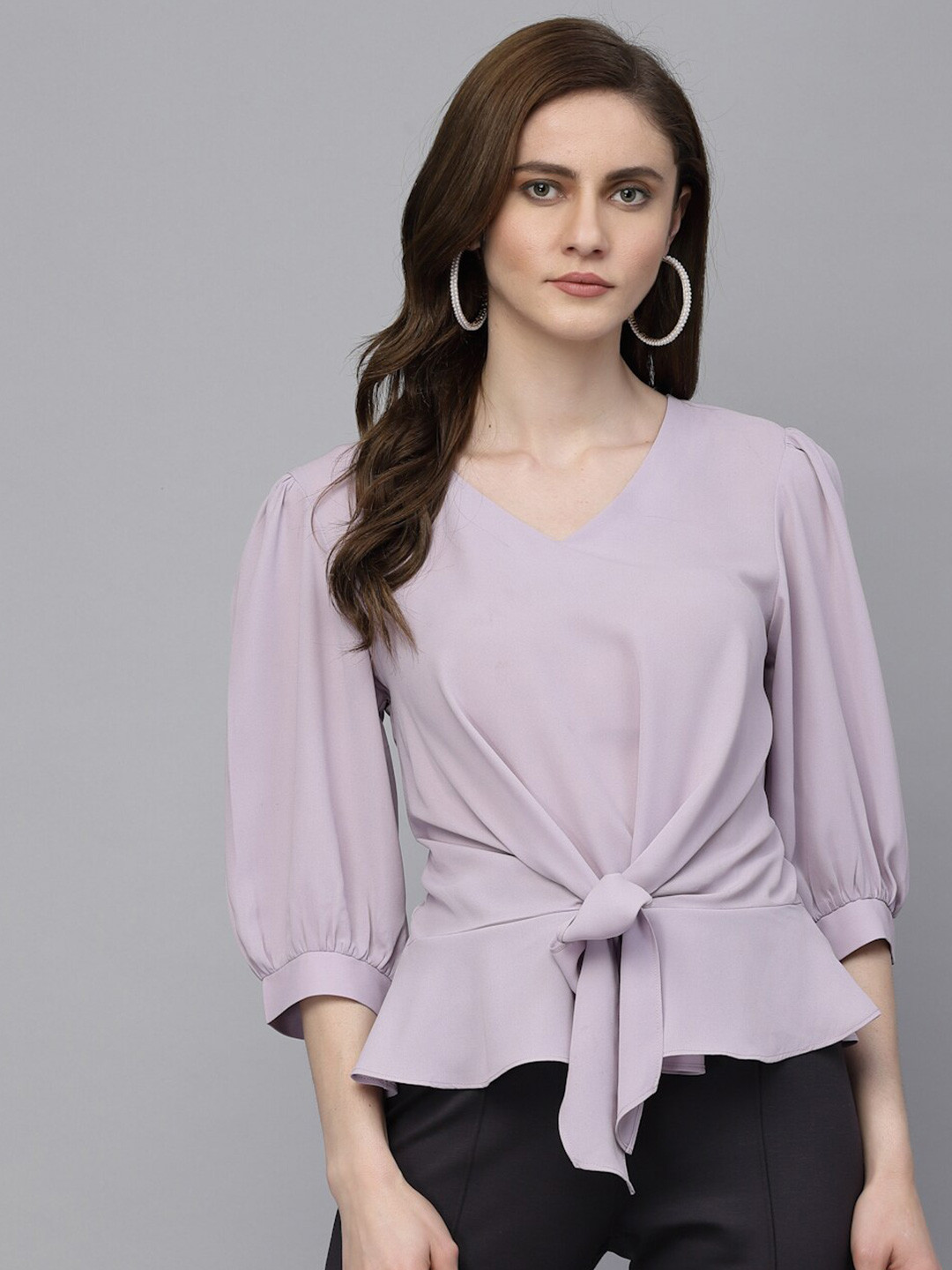 Gipsy Puffed Sleeves Cinched Waist Top
