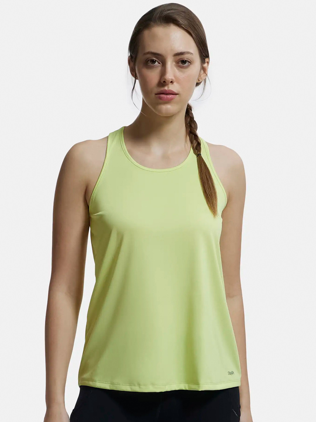 Jockey Microfiber Fabric Graphic Printed Racerback Styled Tank Top-MW22