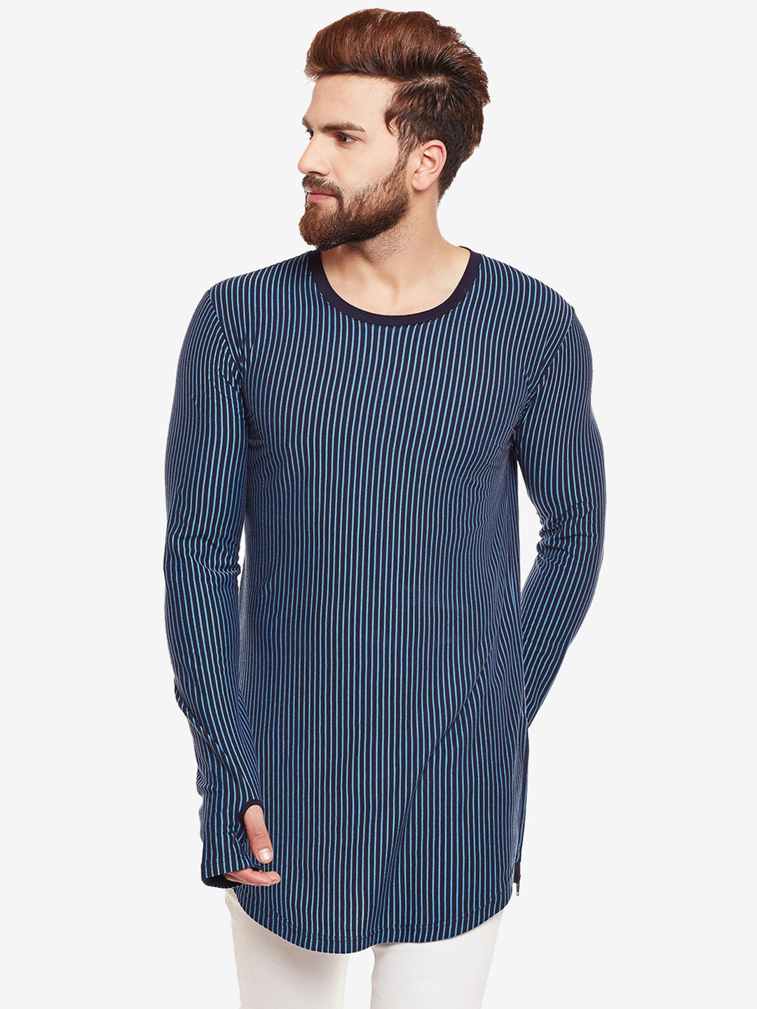 Hypernation Longline Slim Fit Pure Cotton T-shirt