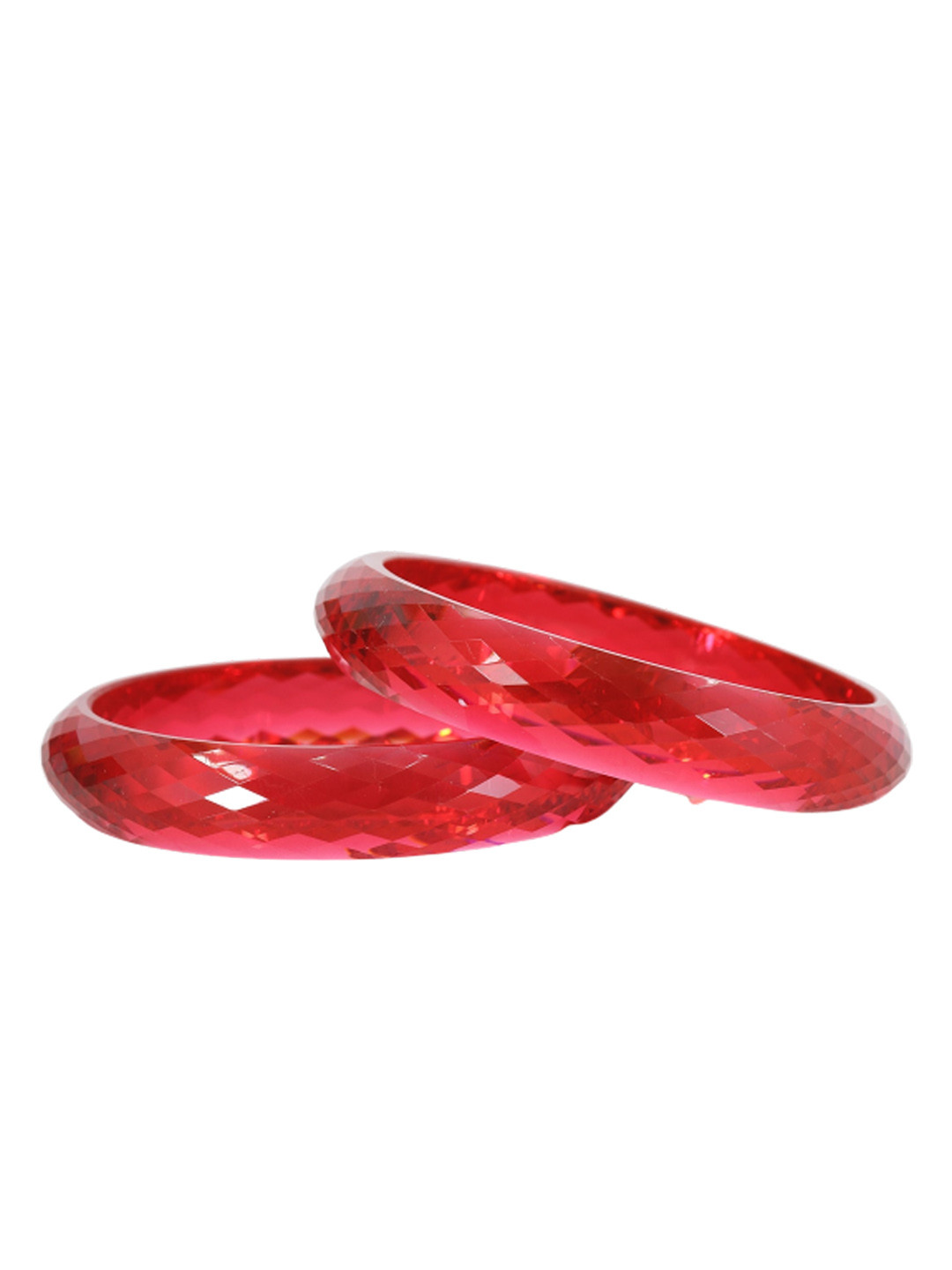 NMII Set Of 2 Diamond Cut Acrylic Pattern Kada Bangles