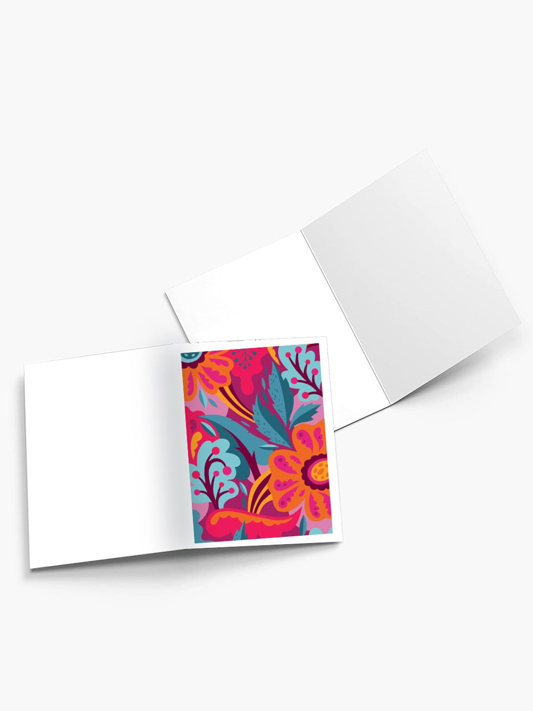 K&U Set of 8 Floral Printed Notecards With Envelopes