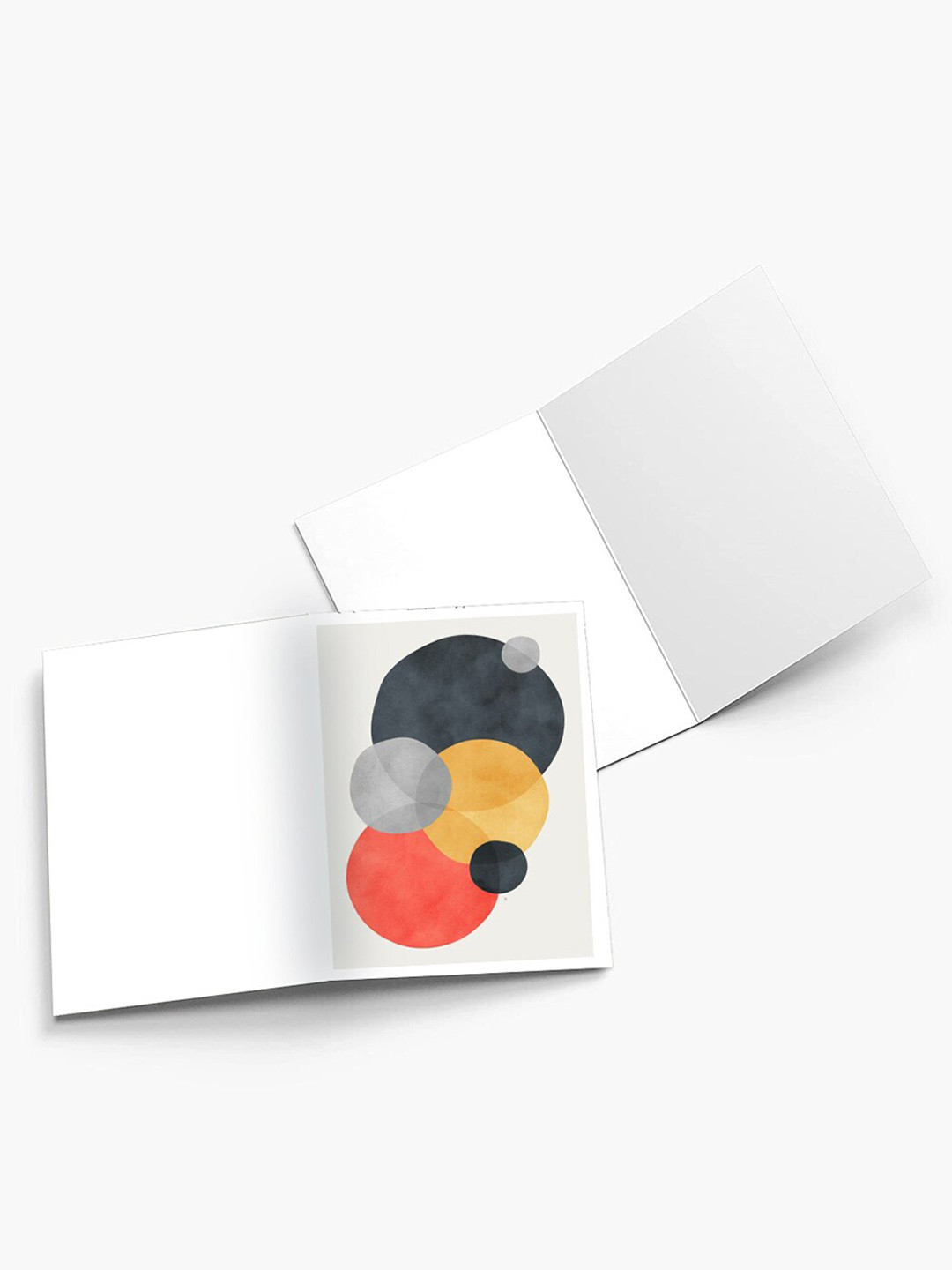 K&U Set of 8 Watercolor Abstract Printed Notecards With Envelopes