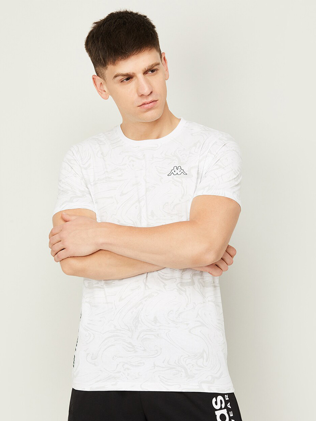 Kappa Abstract Printed Cotton Slim Fit T-shirt