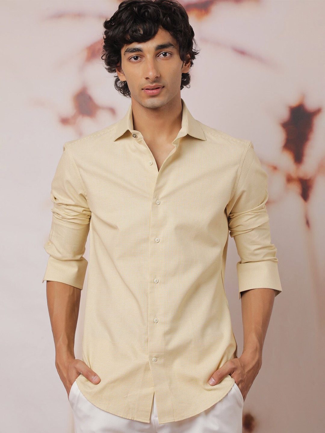 RARE RABBIT Men Kings Textu Slim Fit Cotton Shirt