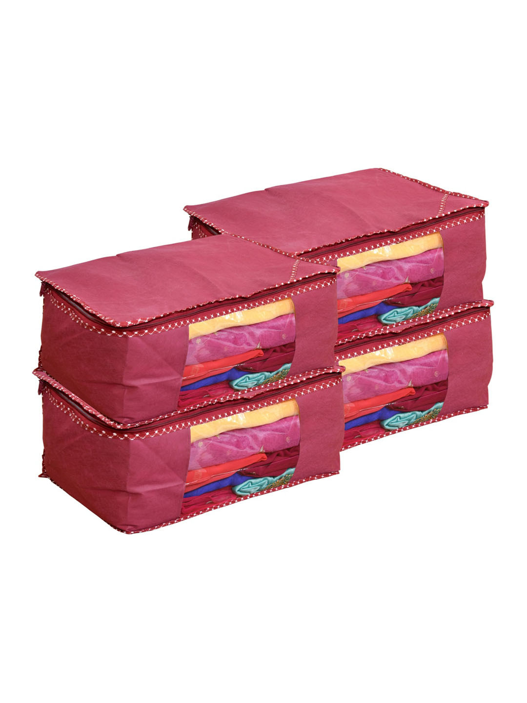 Home Fresh Home Fresh Maroon 4 Pieces Multi Utility Organisers