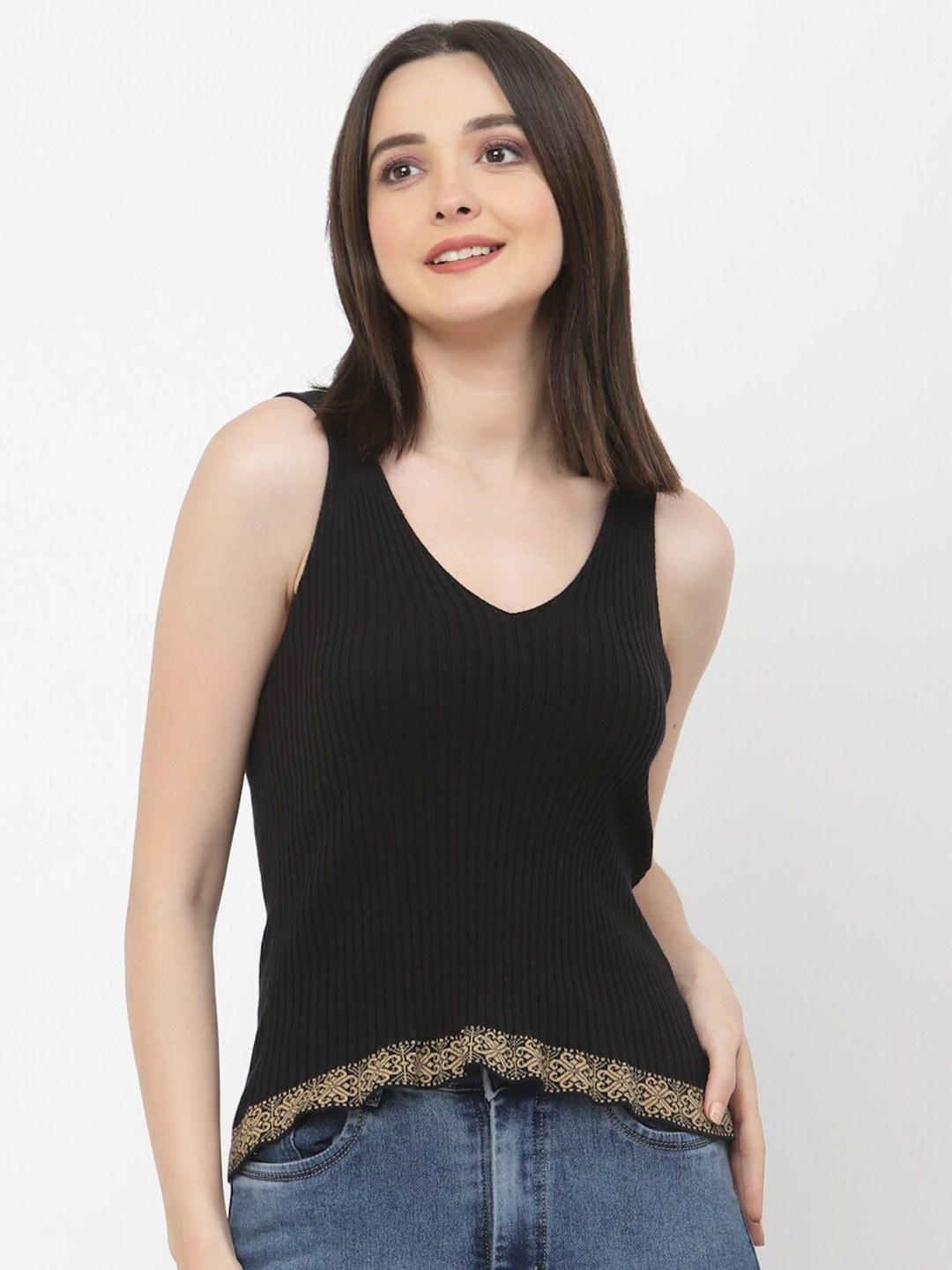 Kalt V-Neck Ribbed Tank Top
