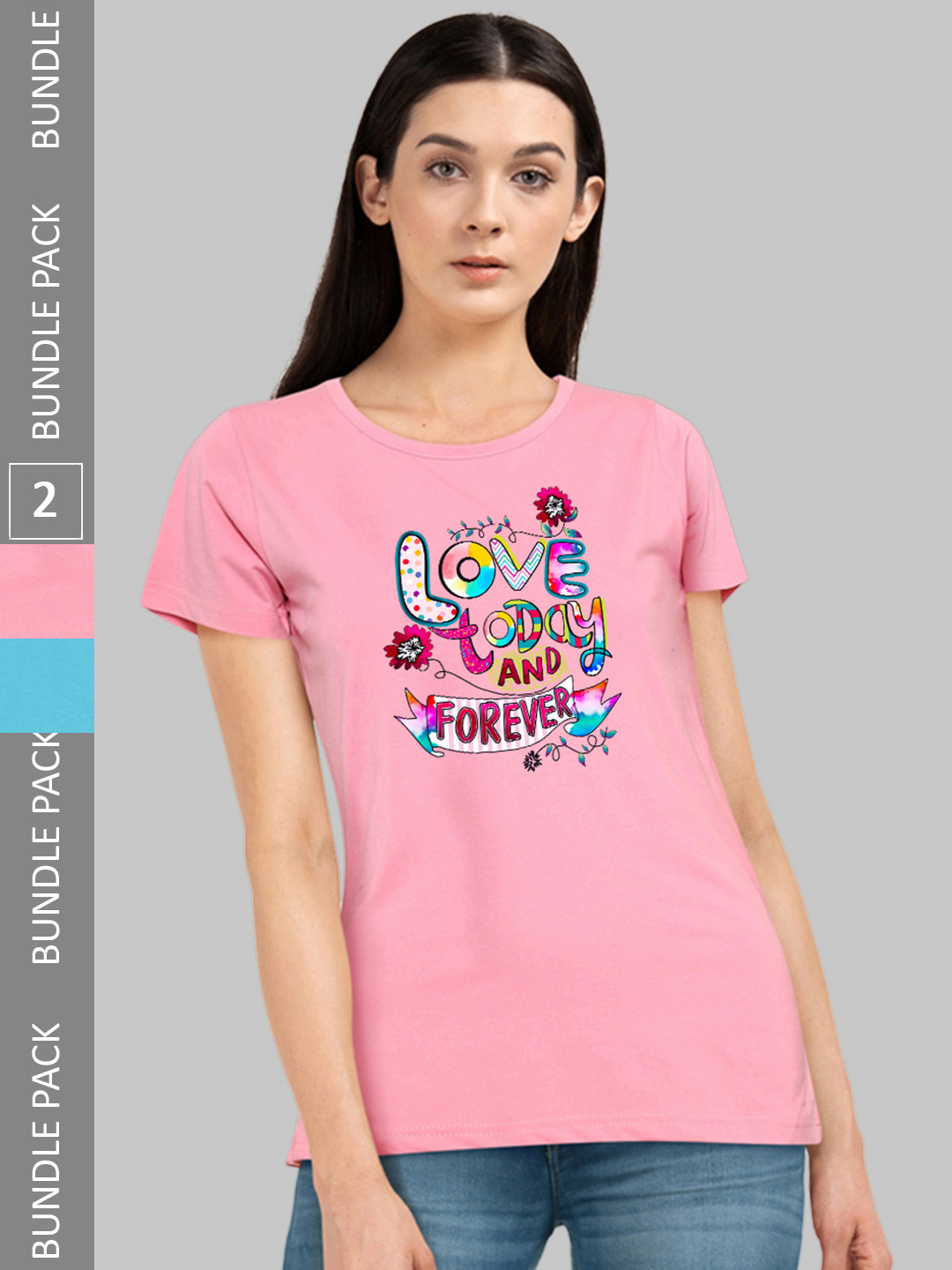 CHOZI Pack Of 2 Printed Bio Finish Running Cotton T-shirt