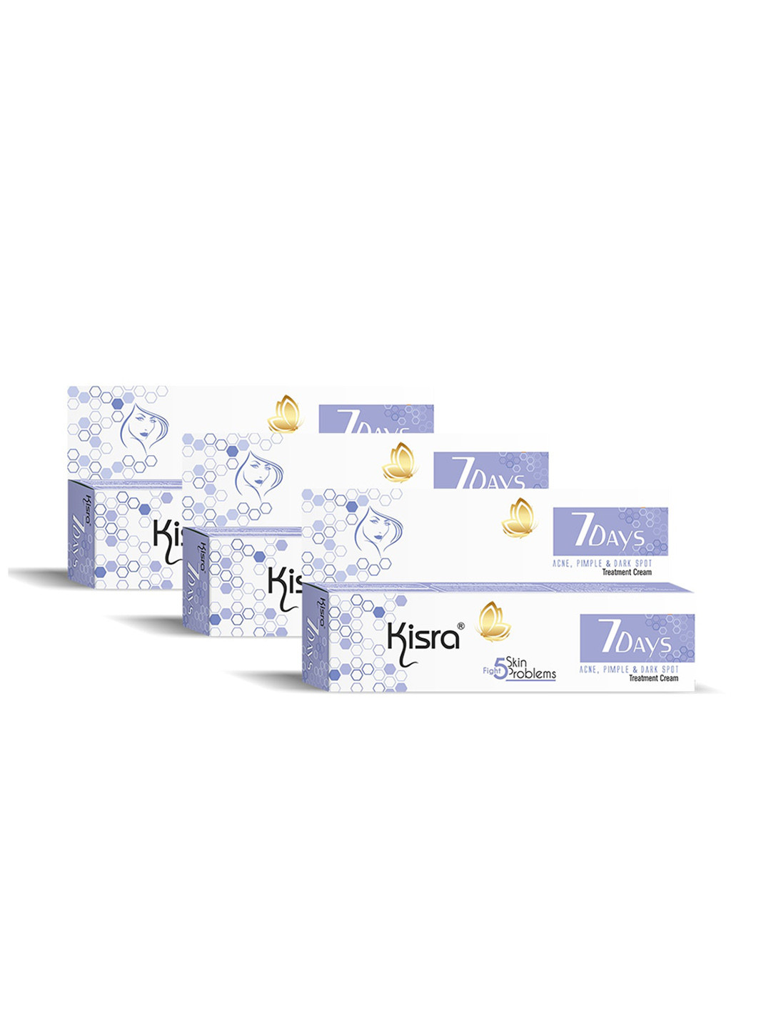 KISRA Set of 3 Fight 5-Skin Problems 7-Days Treatment Cream - 15 g each