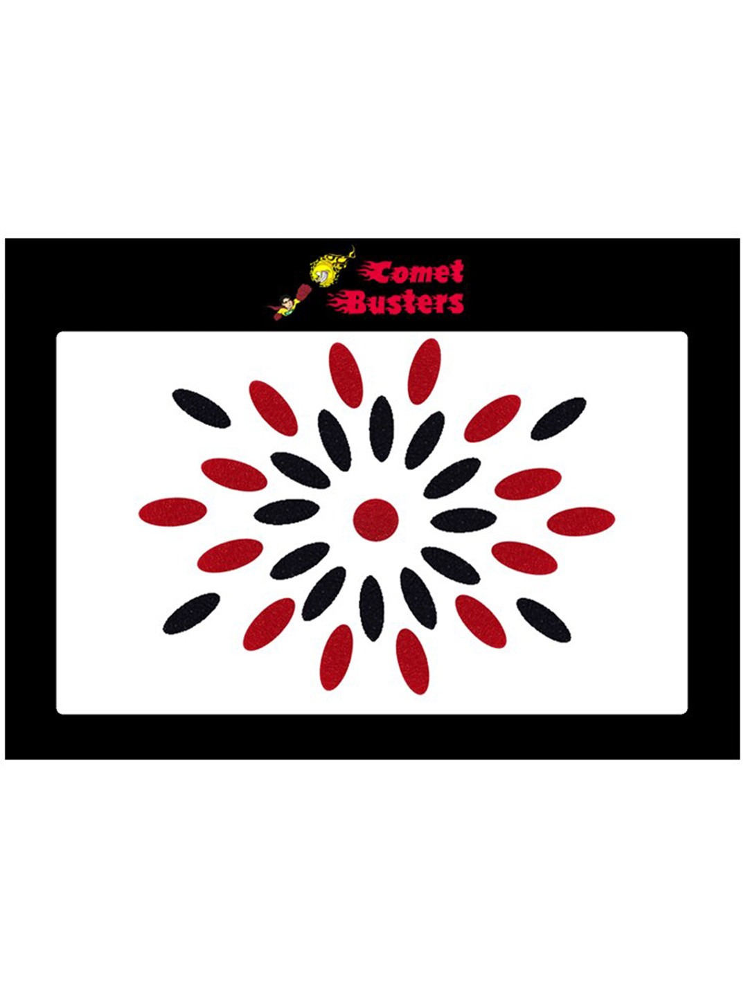 Comet Busters 27 Pcs Oval Shaped Designer Bindis - Red & Black