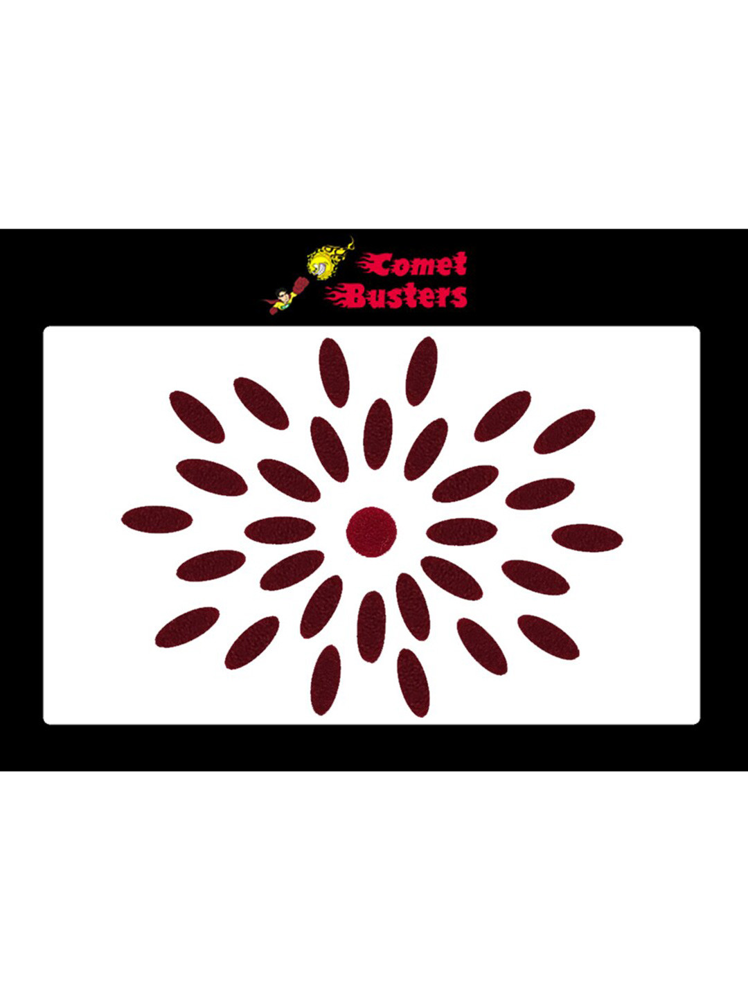 Comet Busters 27 Pcs Oval Shaped Designer Bindis - Maroon