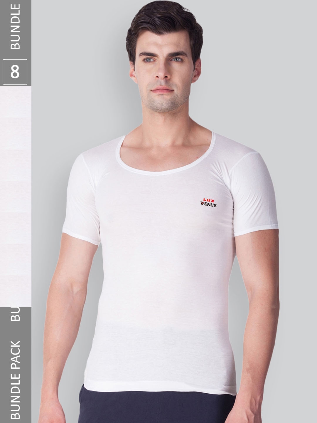 Buy Ramraj Men White Solid Pure Cotton Half Sleeve Innerwear Vests