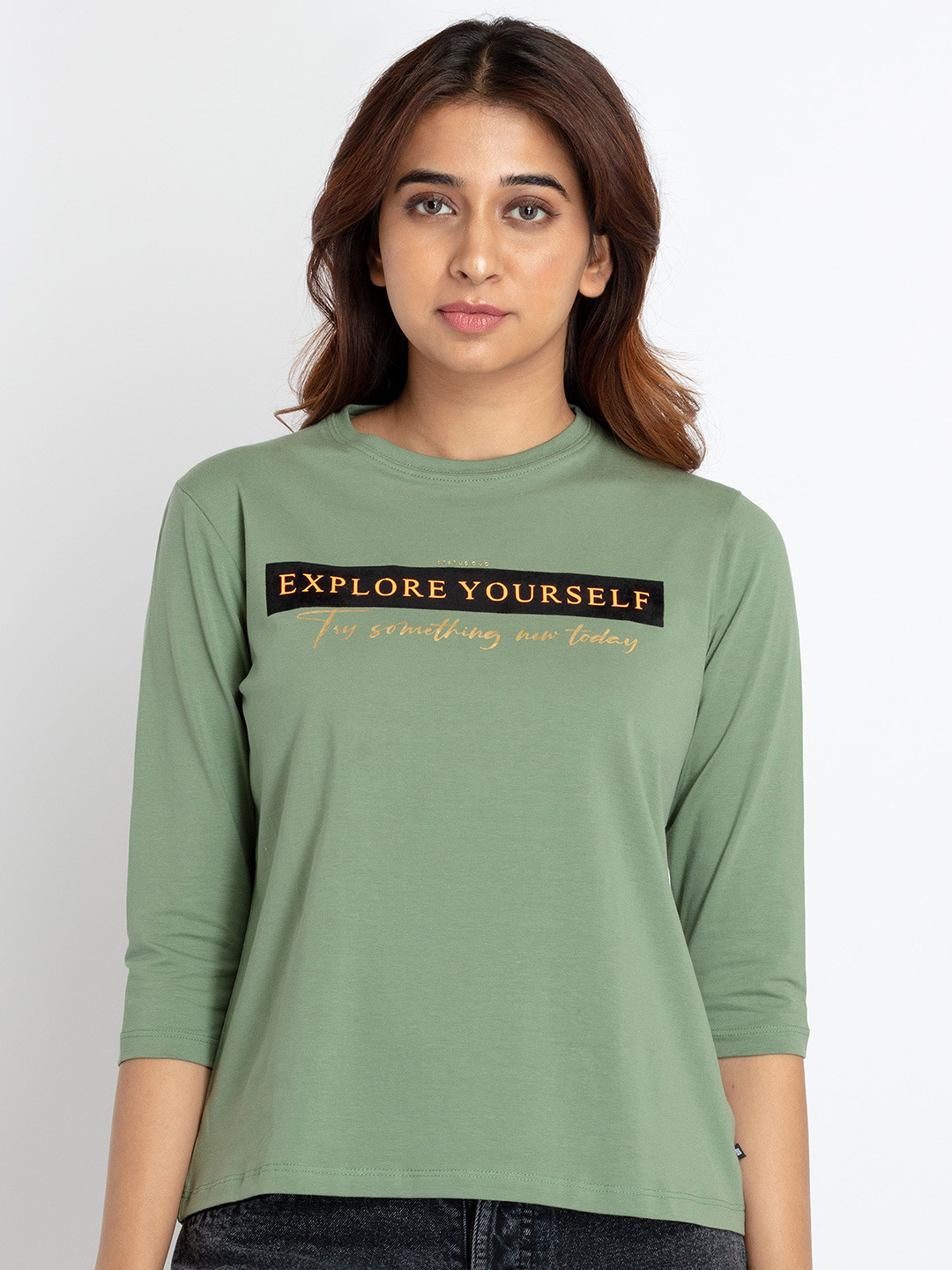 Status Quo Typography Printed Pure Cotton T-shirt