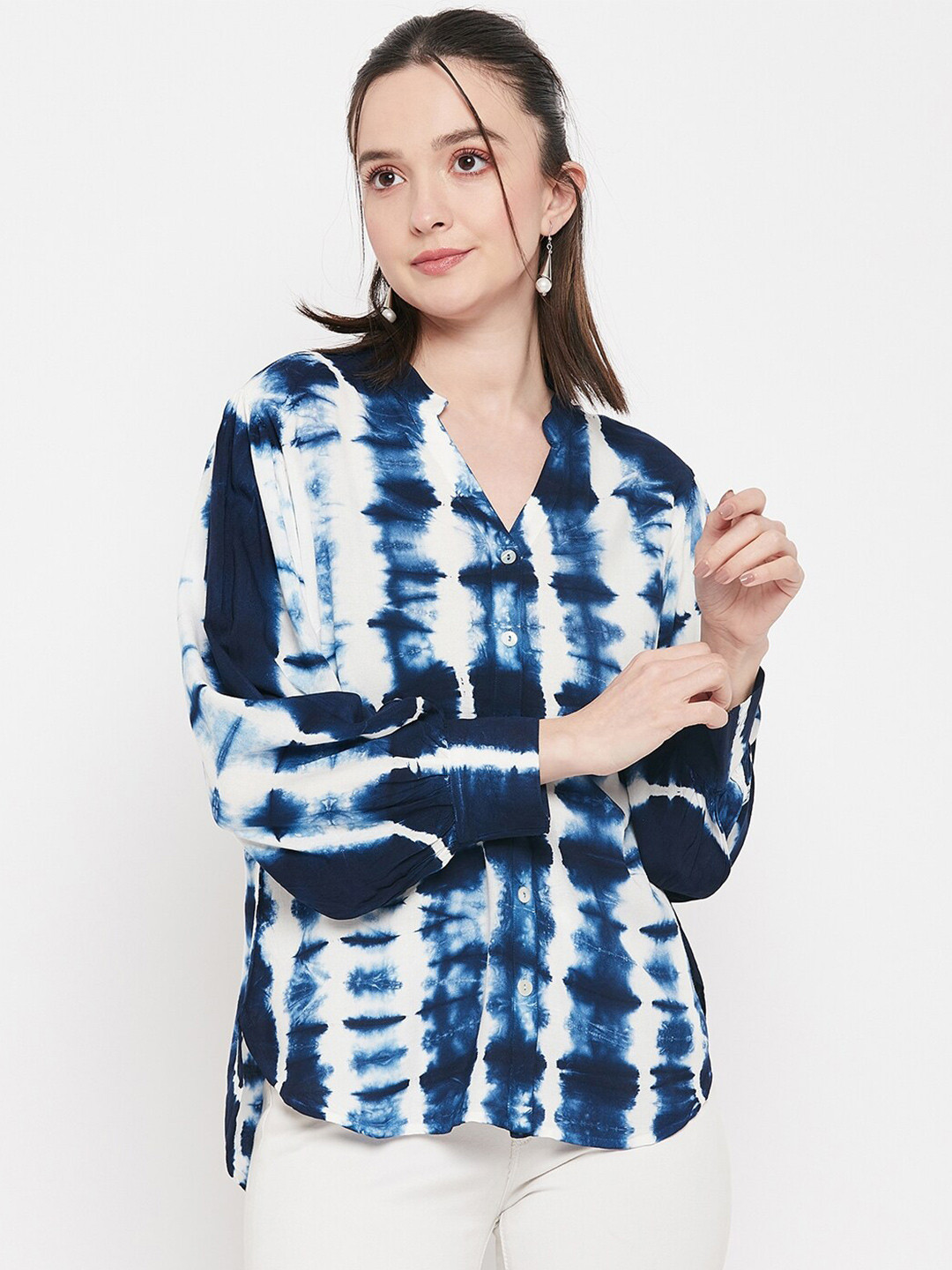 Ruhaans Tie & Dye Long Sleeves Casual Shirt