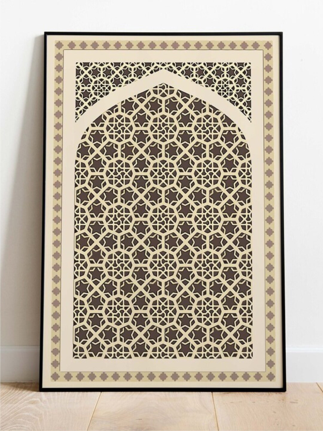 INDIAN CLASSIC ART Islamic Window Canvas Wall Rectangle Paintings Wall Art - 20 x 30 In