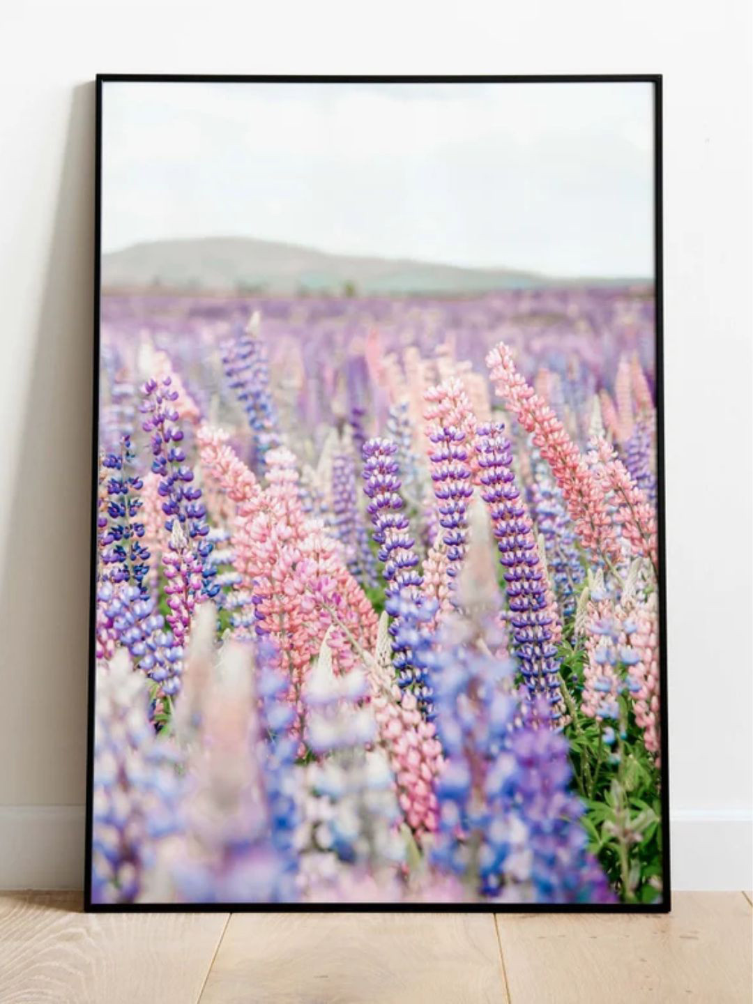 INDIAN CLASSIC ART Off-White & Pink Garden Printed Framed Wall Painting