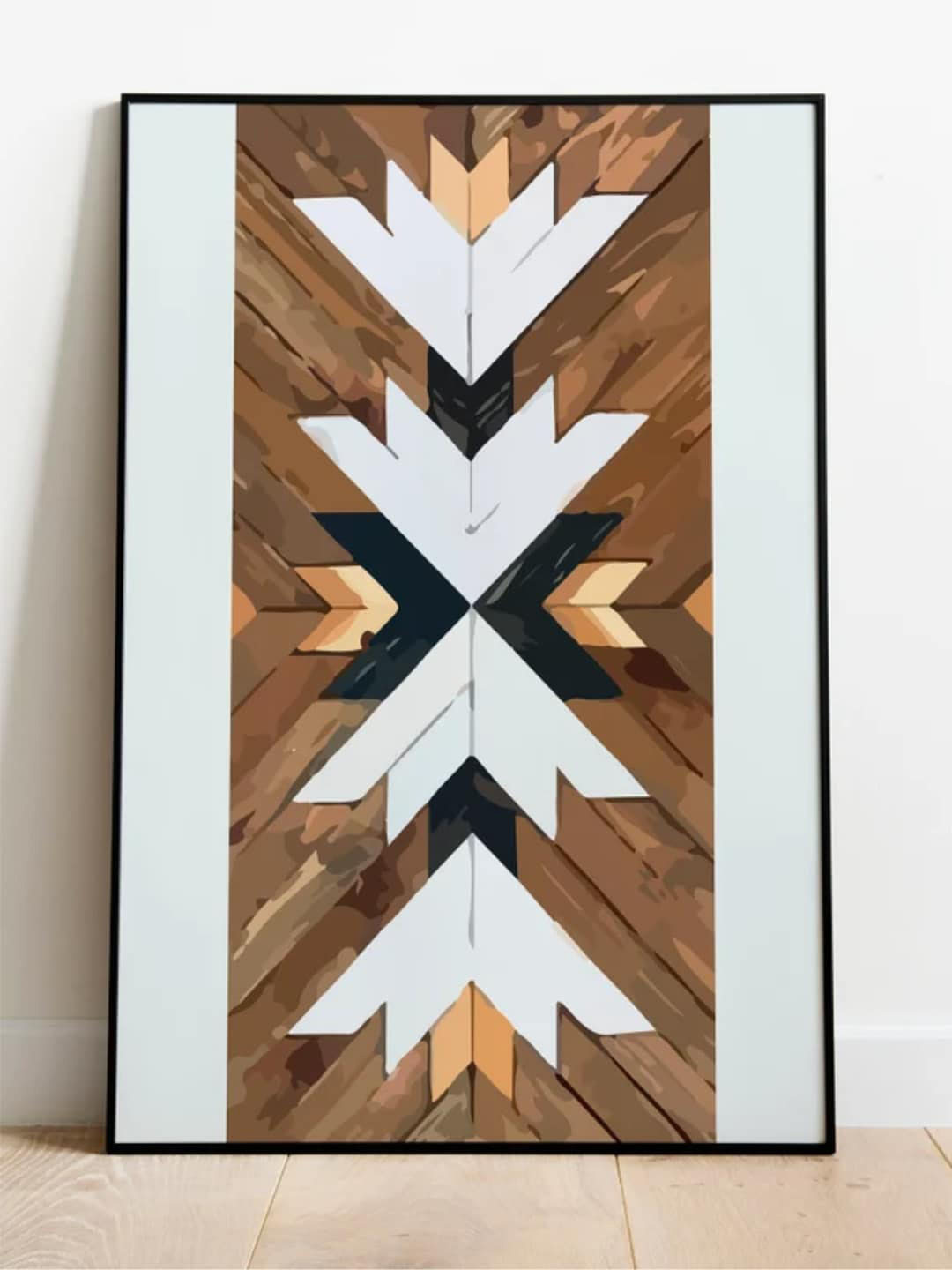 INDIAN CLASSIC ART White & Brown Bohemian Wall Art