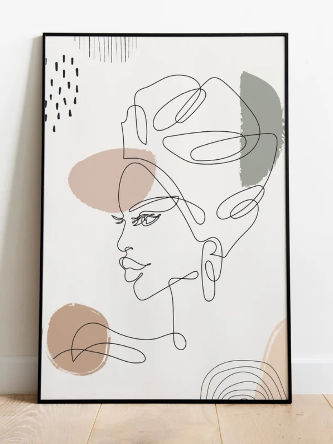 INDIAN CLASSIC ART White & Black Abstract Framed Wall Painting