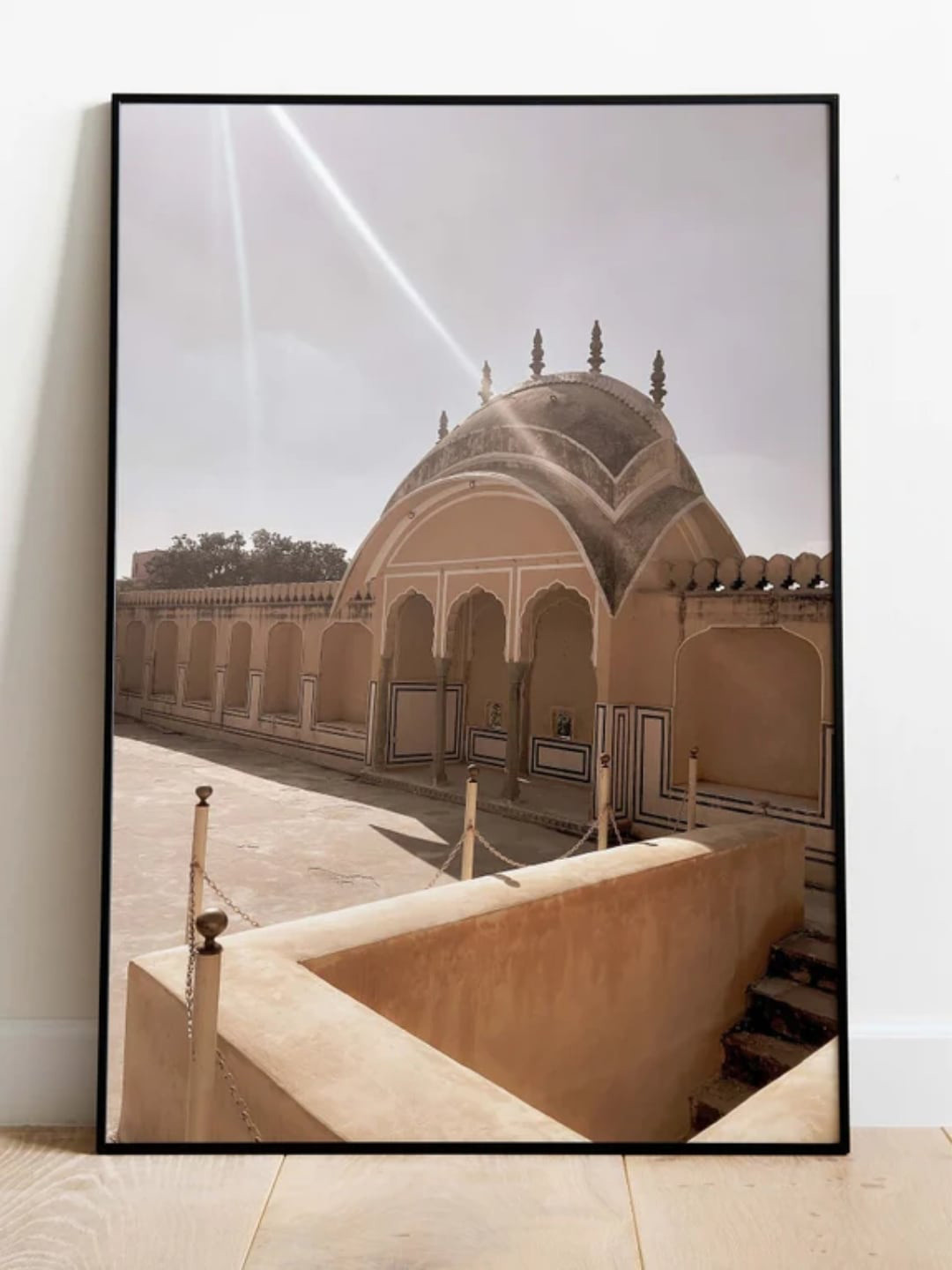 INDIAN CLASSIC ART Grey & Brown Jaipur City Fort Wall Art