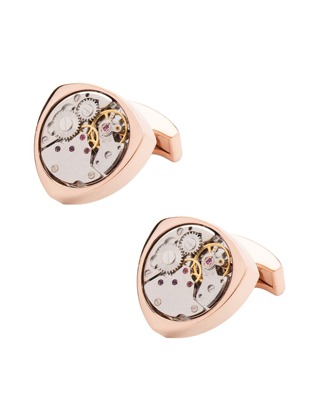 The Tie Hub Rose Gold Plated Triangle Geometric Cufflink