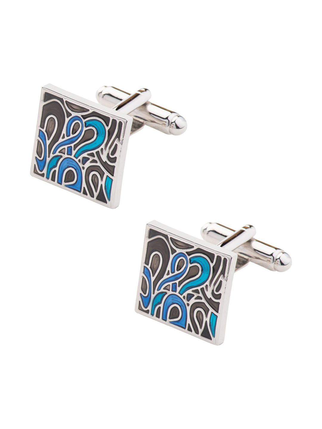 The Tie Hub Silver-Plated Square Geometric Cufflink