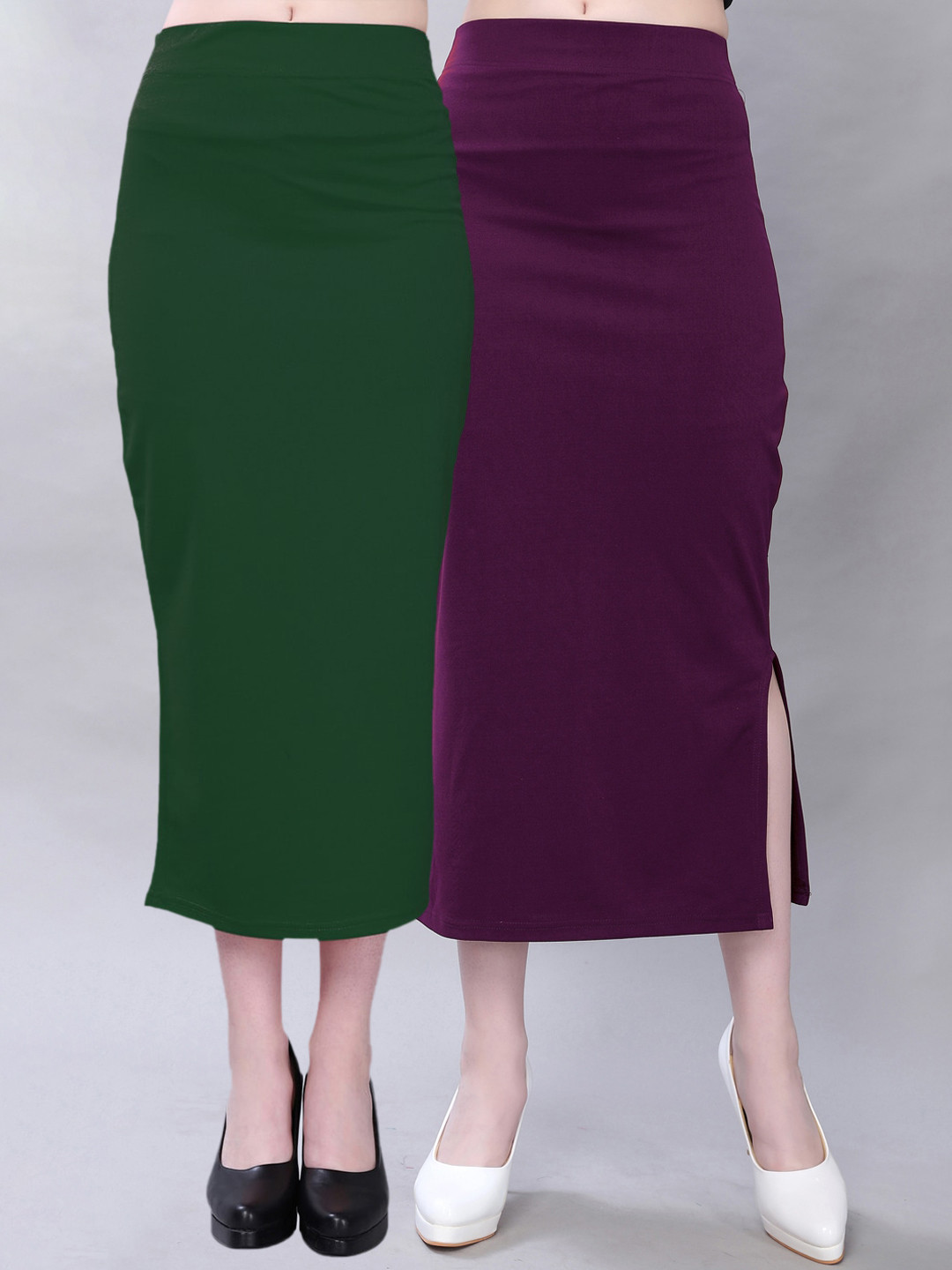 Selvia Pack Of 2 Microfiber Side Slit Saree Shapewears