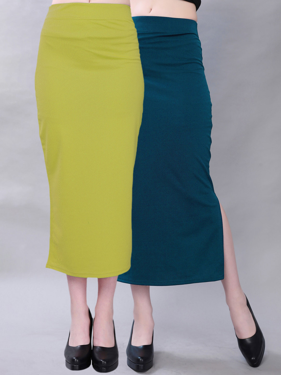 Selvia Pack Of 2 Side Hem Slit Saree Shapewear