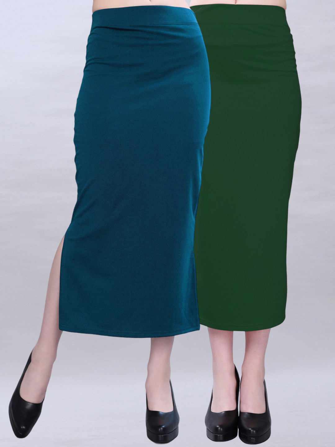 Selvia Pack Of 2 Microfiber Side Slit Saree Shapewears