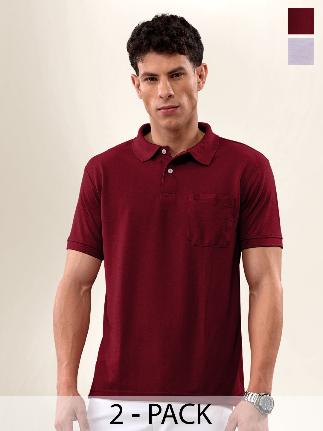 LUX NITRO Pack of 2 Polo Collar Anti Odour T-shirts