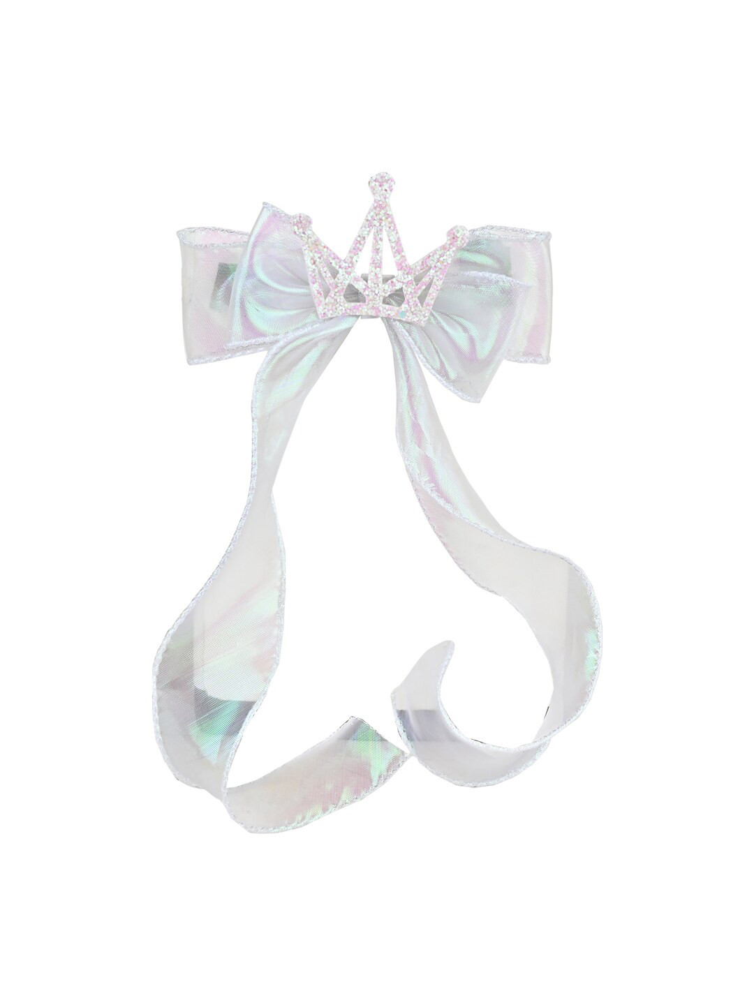 Aye Candy Girls Embellished Holographic Crown Bow Alligator Hair Clip