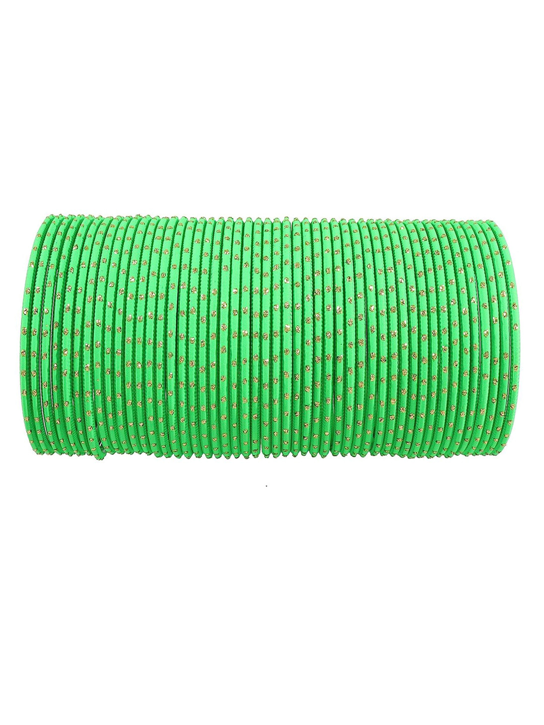 NMII Pack Of 48 Metal With Polka Dots Glossy Finished Bangle Set