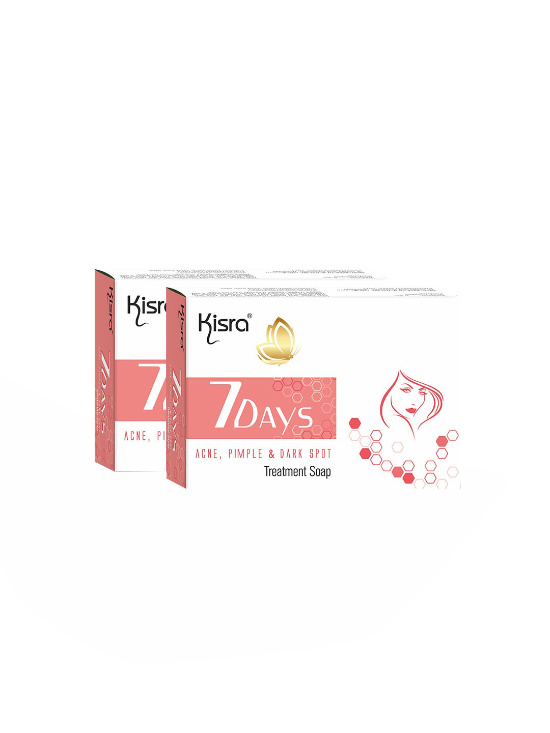 KISRA Set of 2 7Days Acne Pimple & Dark Spot Treatment Soaps - 75g Each