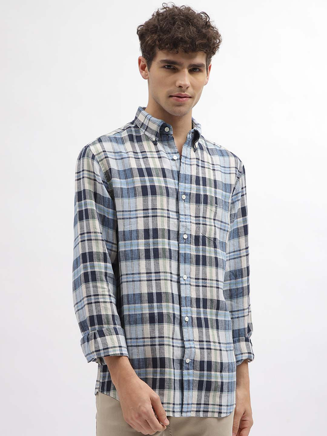 GANT Tartan Checked Linen Casual Shirt
