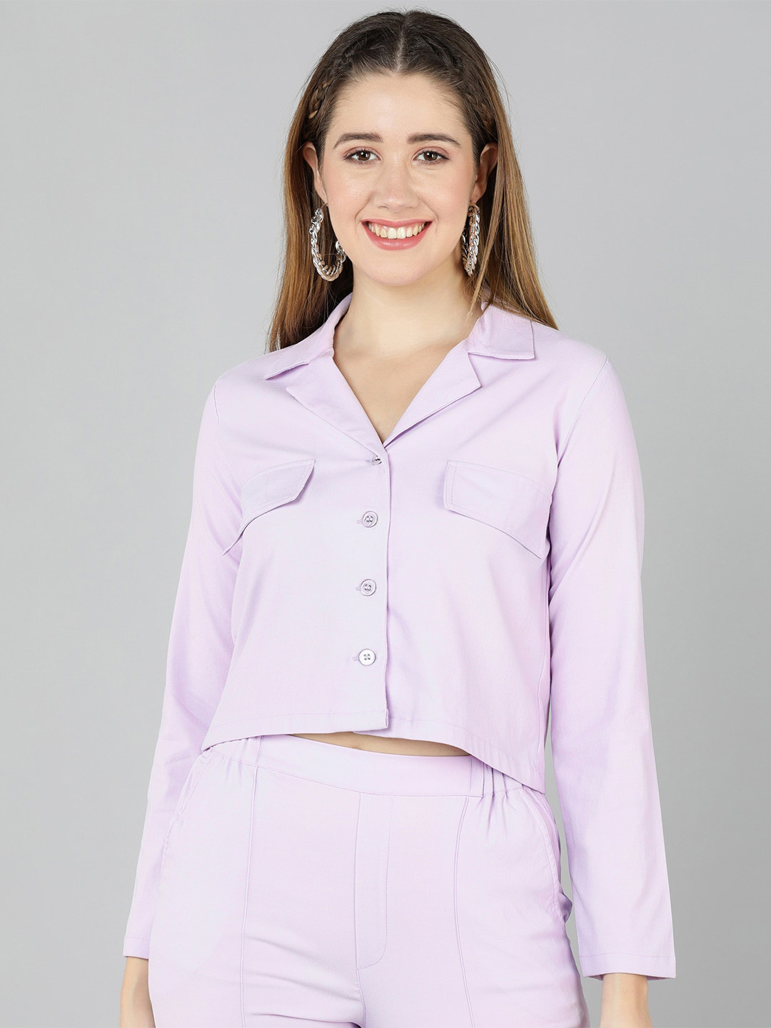 Golden Kite Shirt Style Crop Top