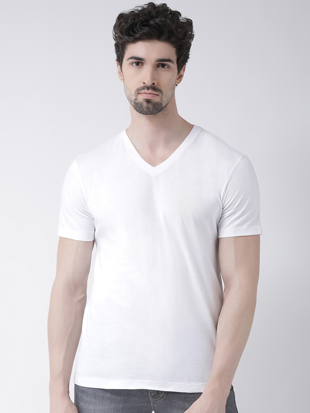 Friskers Men V-Neck Cotton T-shirt